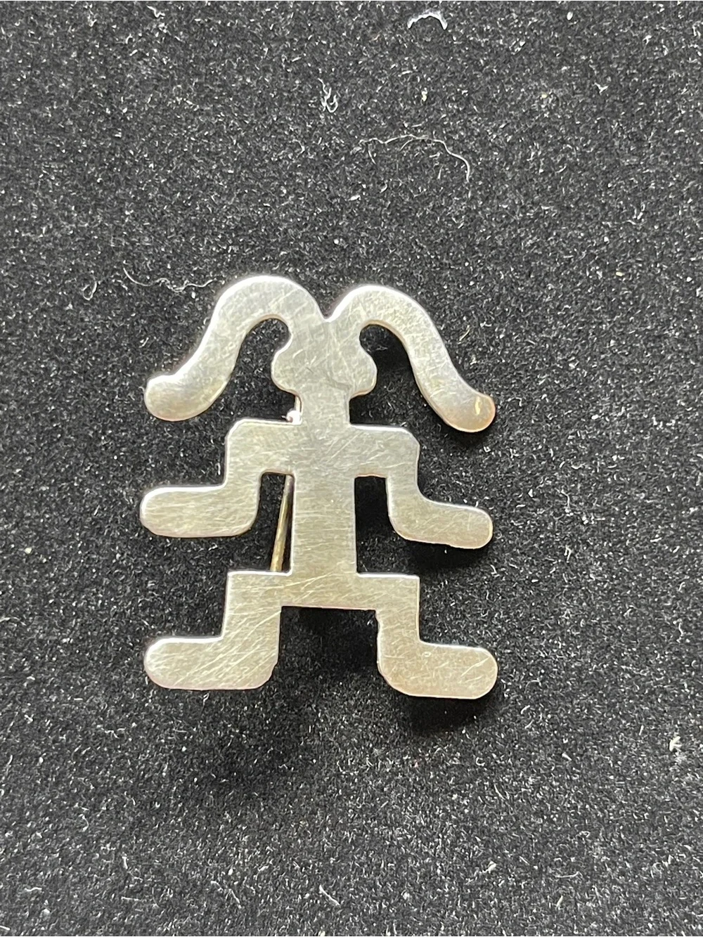 Vintage Southwestern Native American Yei Longevity 925 Sterling Brooch